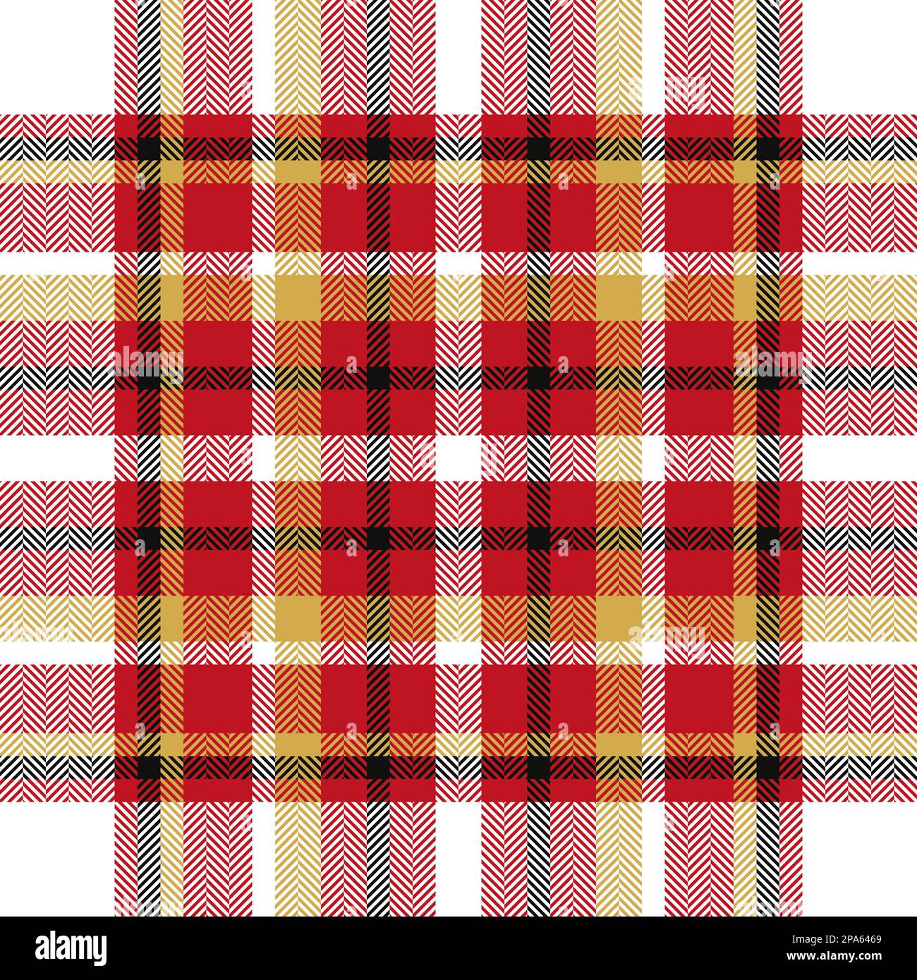 Plaid check pattern in orange and red colors. Seamless fabric texture