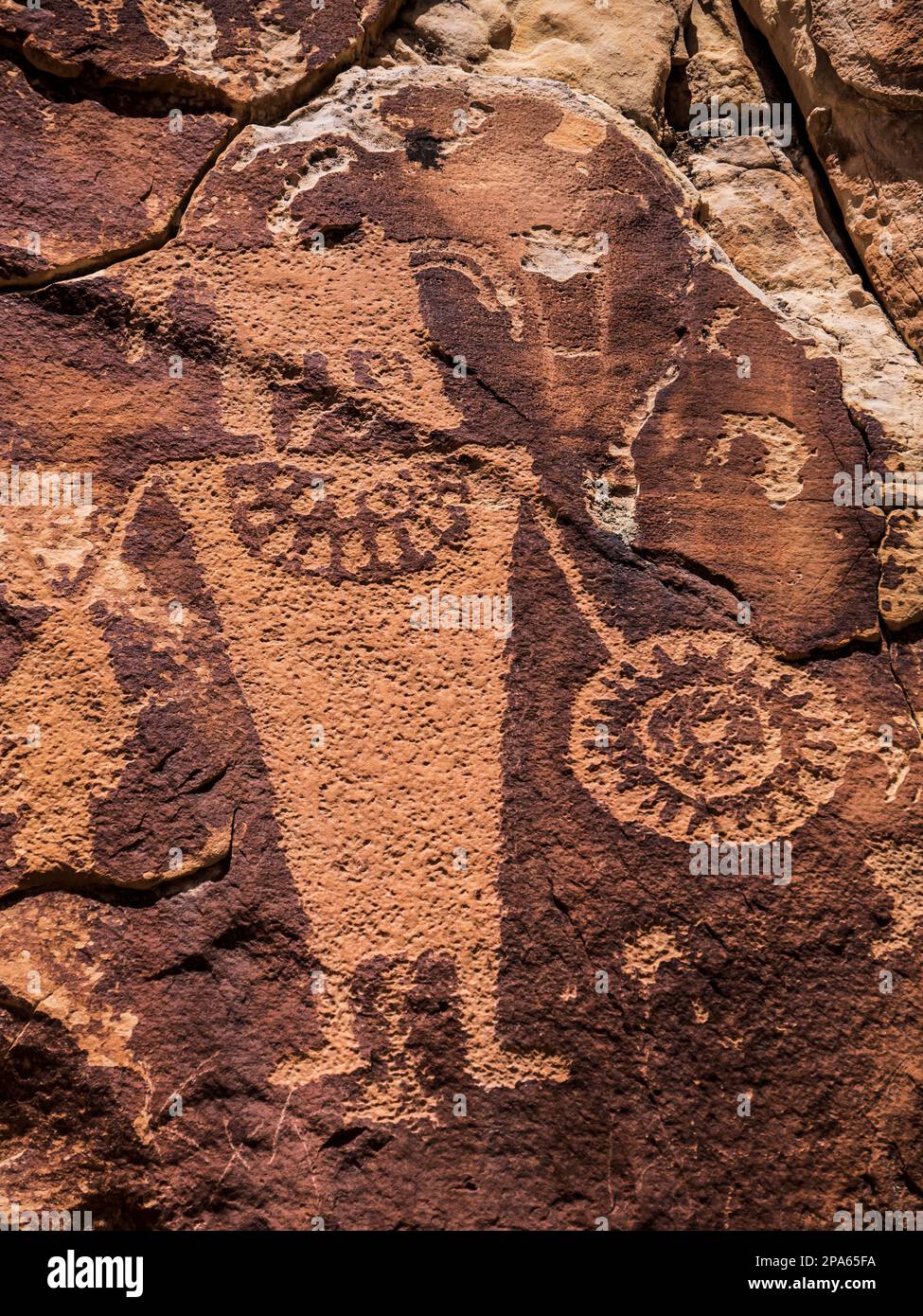 Petroglyphs, McKee Springs, Island Park Road, Dinosaur National Monument, Jensen, Utah. Stock Photo