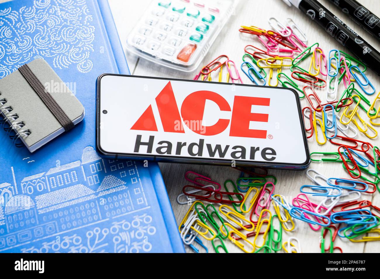 In this photo illustration an ACE Hardware logo seen displayed on a smartphone Stock Photo Alamy