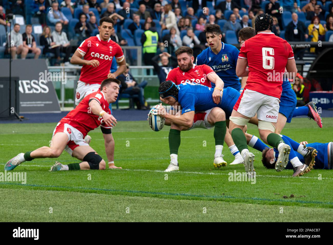 Rome, Italy 11th Mar, 2023. Juan Igncio Brex of Italy action during Six Nations rugby match between Italy and Wales at Olympic Stadium in Rome. Photo Credit: Fabio Pagani/Alamy Live News Stock Photo