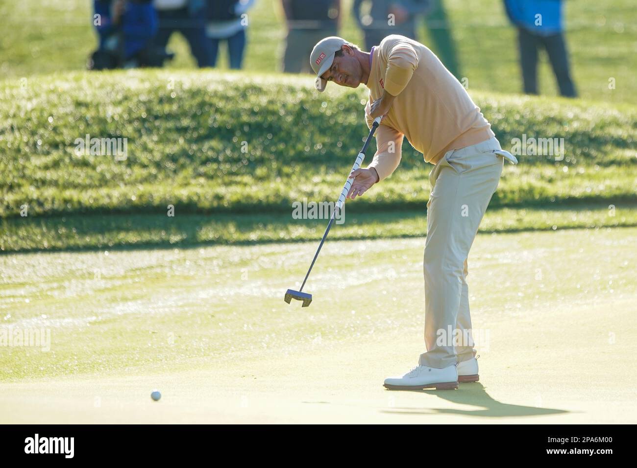 Ponte Vedra Beach, Florida, USA. 11th Mar, 2023. Adam Scott putts the 15th green during the second round of the PLAYERS Championship 2023 at TPC Sawgrass. (Credit Image: © Debby Wong/ZUMA Press Wire) EDITORIAL USAGE ONLY! Not for Commercial USAGE! Stock Photo