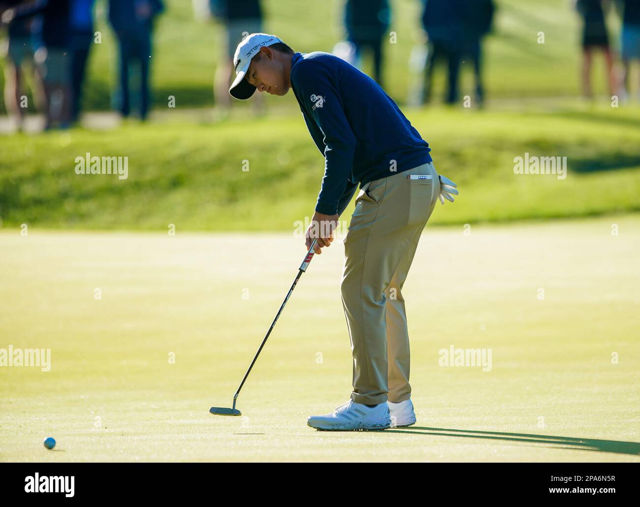 Ponte Vedra Beach, Florida, USA. 11th Mar, 2023. Collin Morikawa putts the 15th green during the second round of the PLAYERS Championship 2023 at TPC Sawgrass. (Credit Image: © Debby Wong/ZUMA Press Wire) EDITORIAL USAGE ONLY! Not for Commercial USAGE! Stock Photo
