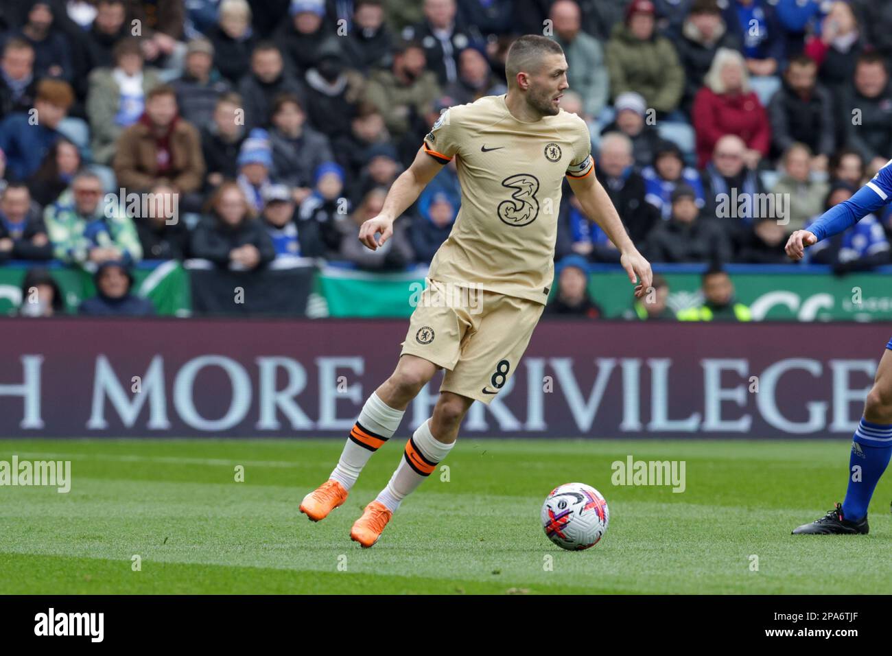 Chelsea's captain Mateo Kovačić during the first half of the Premier League match between Leicester City and Chelsea at the King Power Stadium, Leicester on Saturday 11th March 2023. (Photo: John Cripps | MI News) Credit: MI News & Sport /Alamy Live News Stock Photo