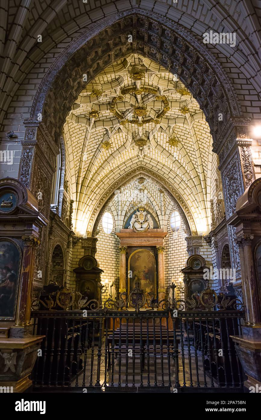 Toledo, Spain - June 22, 2022: Chapel of the new Kings inside the Cathedral of Toledo, Spain Stock Photo