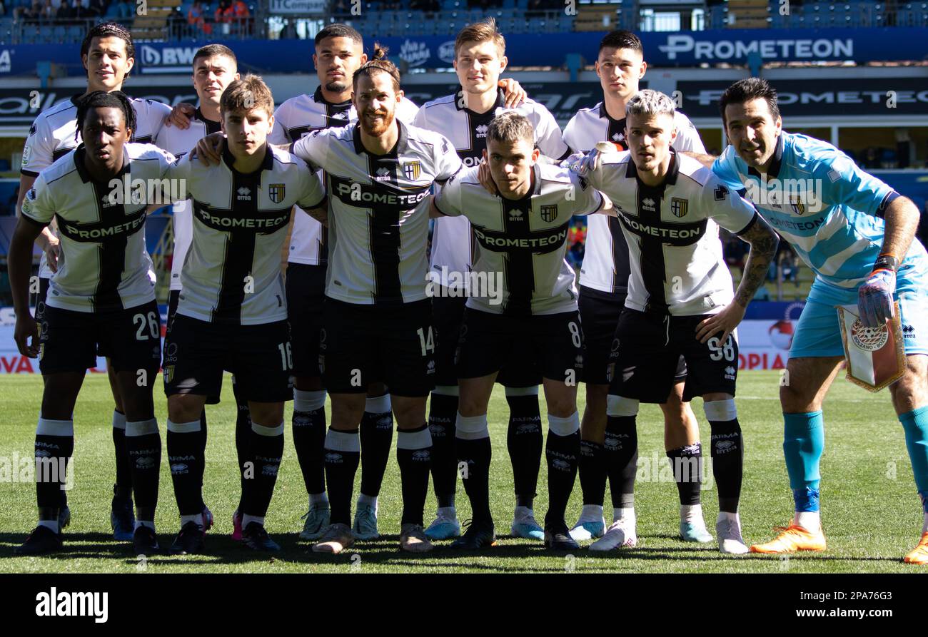 Parma, Italy. 11th Mar, 2023. Parma Line Up during Parma Calcio vs FC  Sudtirol, Italian soccer