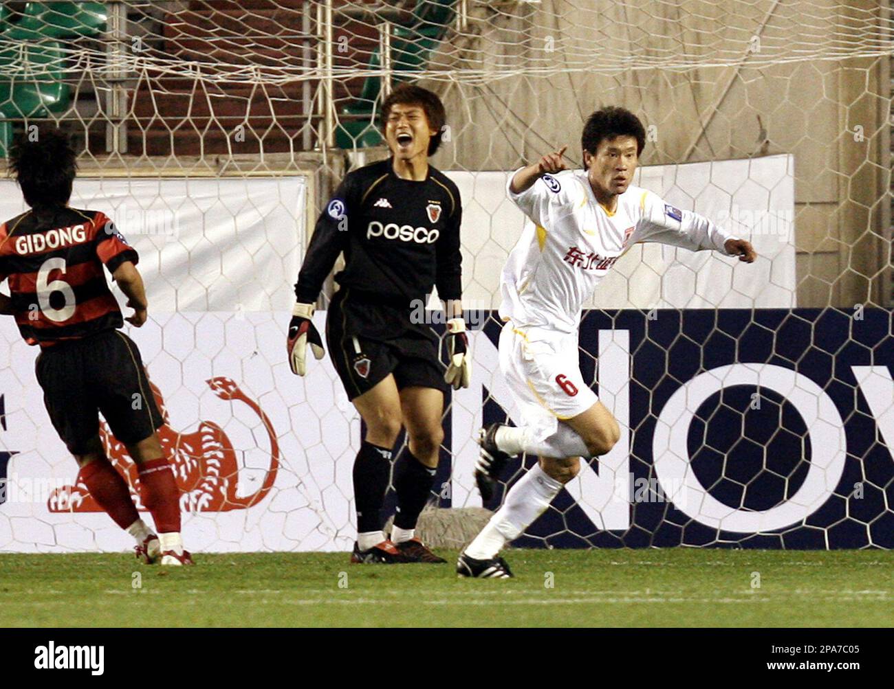 Pohang Steelers Home football shirt 2008 - ?. Sponsored by Posco