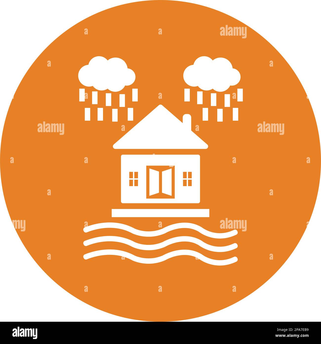 Disaster, flood, home insurance, water icon. Use for commercial, print media, web or any type of design projects. Stock Vector