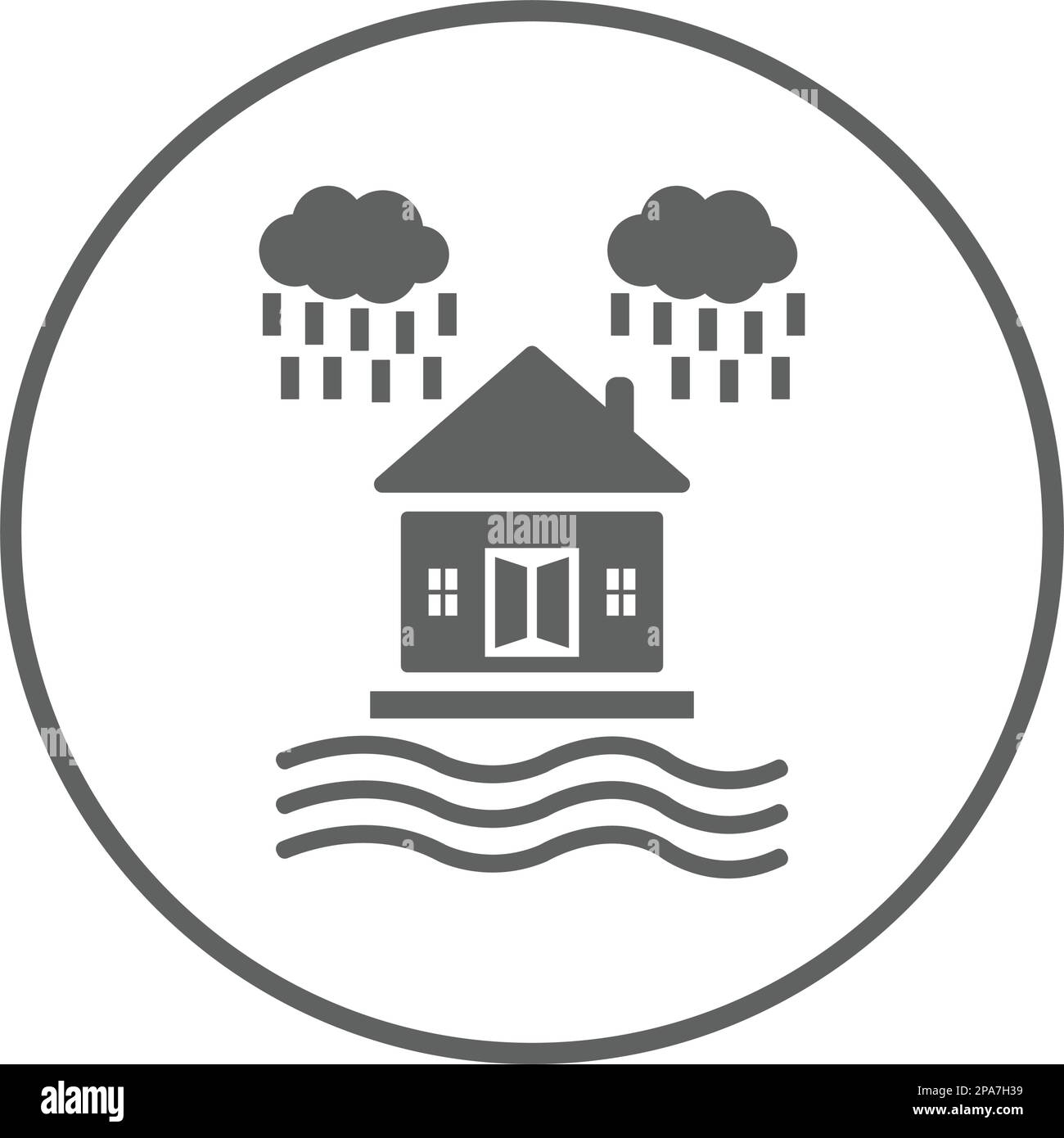 Disaster, flood, home insurance, water icon. Use for commercial, print media, web or any type of design projects. Stock Vector