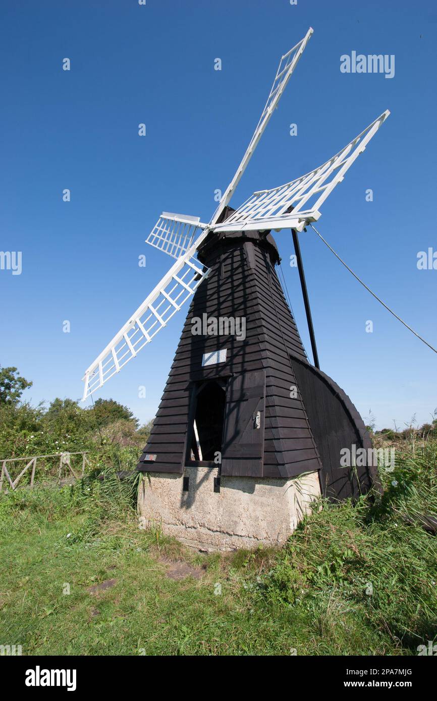 Windpump at Wicken Fen in Cambridgeshire UK Stock Photo