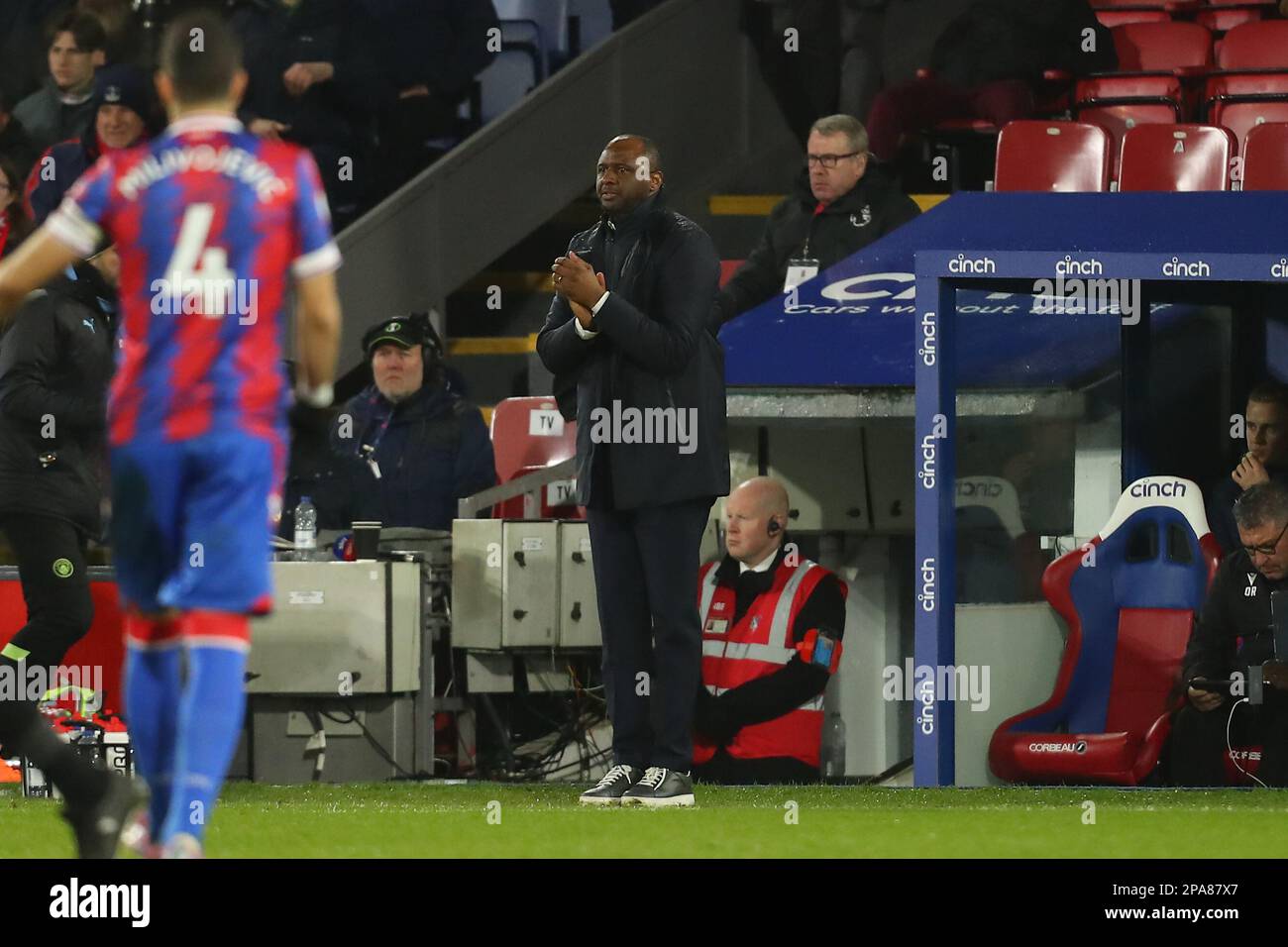 Selhurst Park, Selhurst, London, UK. 11th Mar, 2023. Premier League Football, Crystal Palace versus Manchester City; Crystal Palace manager Patrick Vieira Credit: Action Plus Sports/Alamy Live News Stock Photo