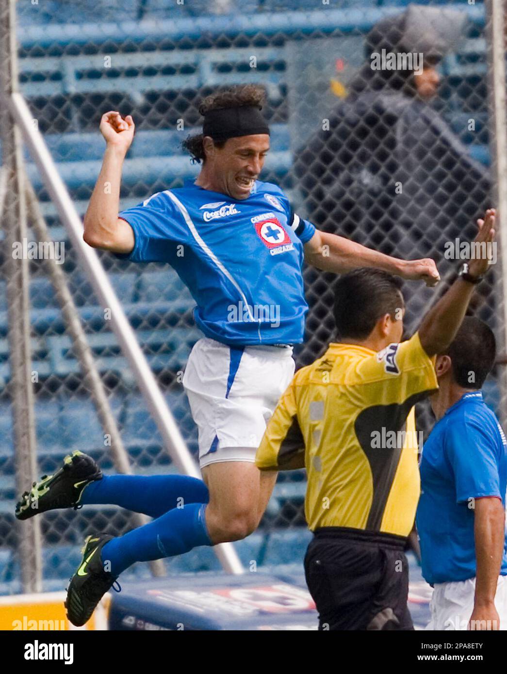 Cruz Azul s Gerardo Torrado left celebrates after scoring a goal