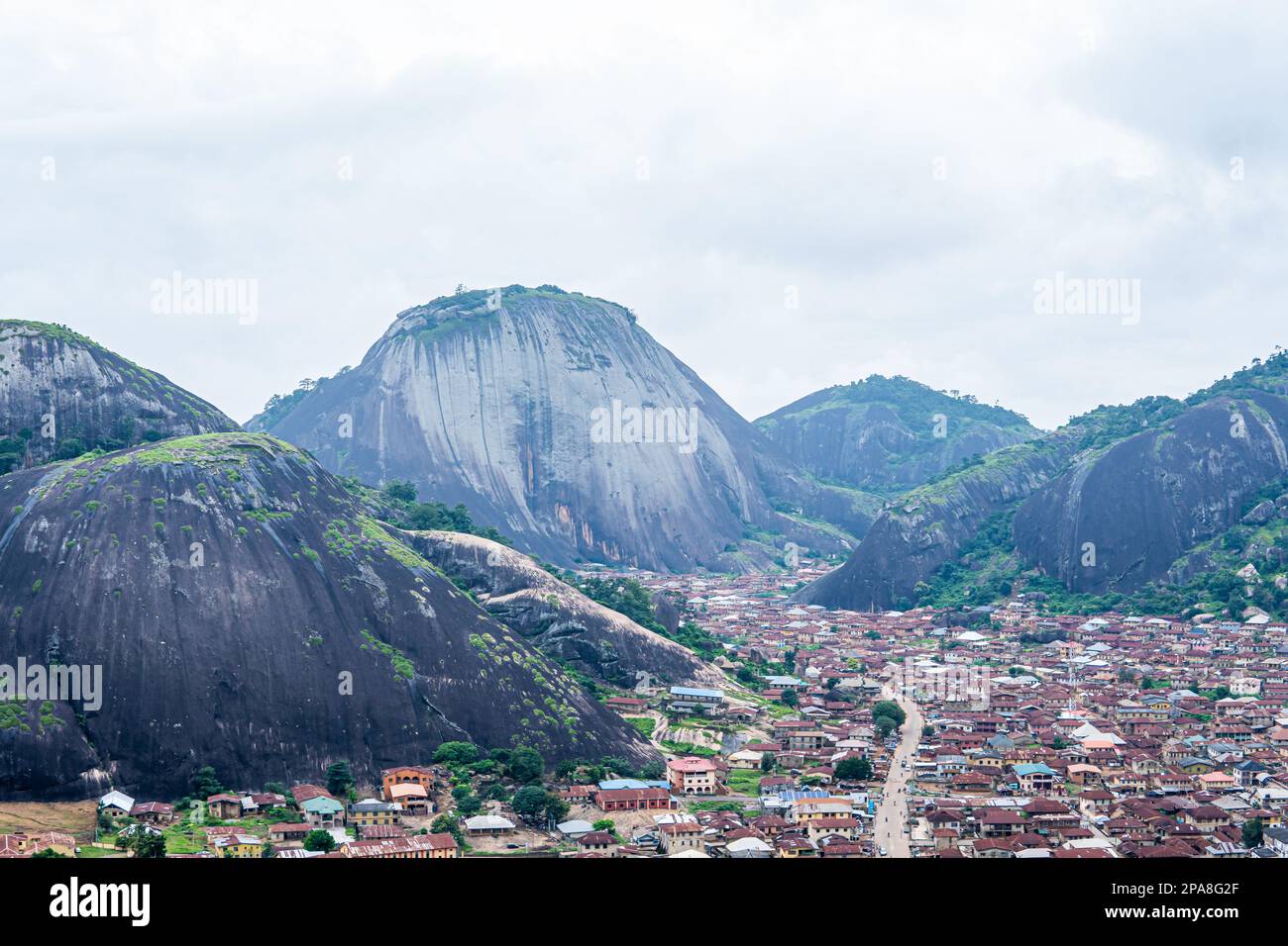Idanre hill is one of the most awesome and beautiful natural landscapes in Ondo State, Nigeria. Stock Photo