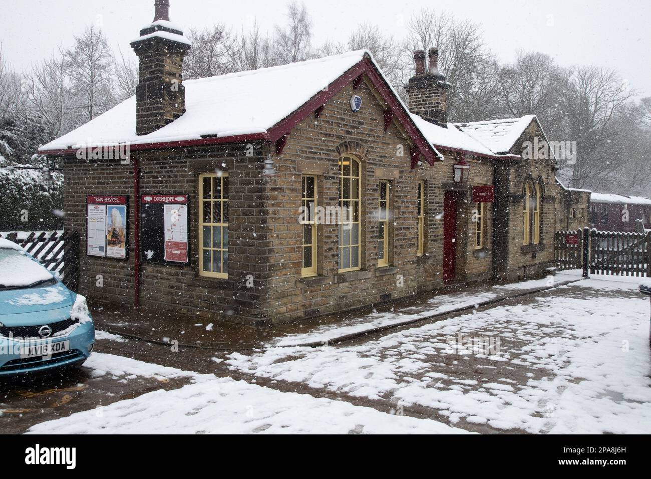 Oxenhope Railway Station In The Snow At One End Of The Keighley Worth oxenhope-railway-station-in-the-snow-at-one-end-of-the-keighley-worth