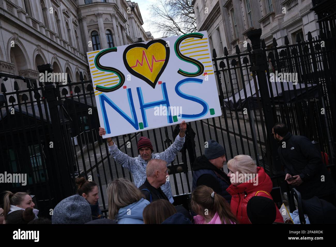 Demonstration held in Central London calling for Government to provide greater funding to the NHS. Stock Photo