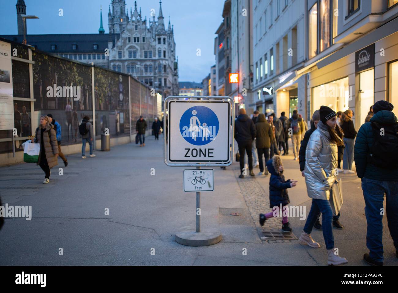 Munich, Germany. 11th Mar, 2023. Though the inflation is still persisting the pedestrian zone in Munich, Germany is crowded with people going shopping on March 11, 2023. (Photo by Alexander Pohl/Sipa USA) Credit: Sipa USA/Alamy Live News Stock Photo