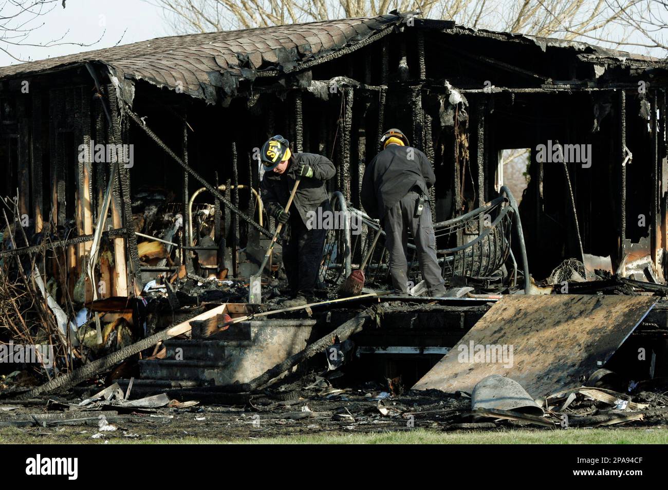 Firefighters at the scene of 4415 Lilly Chapel Opossum Road in London