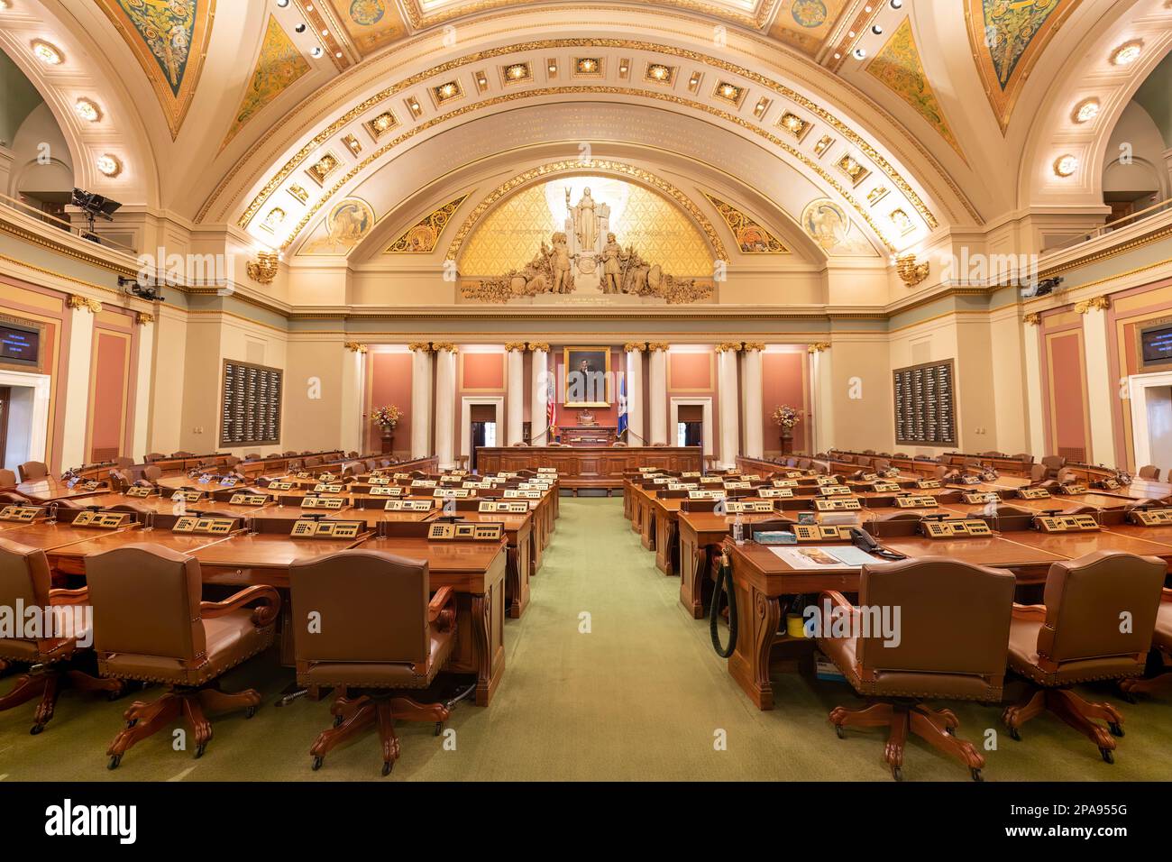 Minnesota State Capitol House of Representatives Chamber Stock Photo