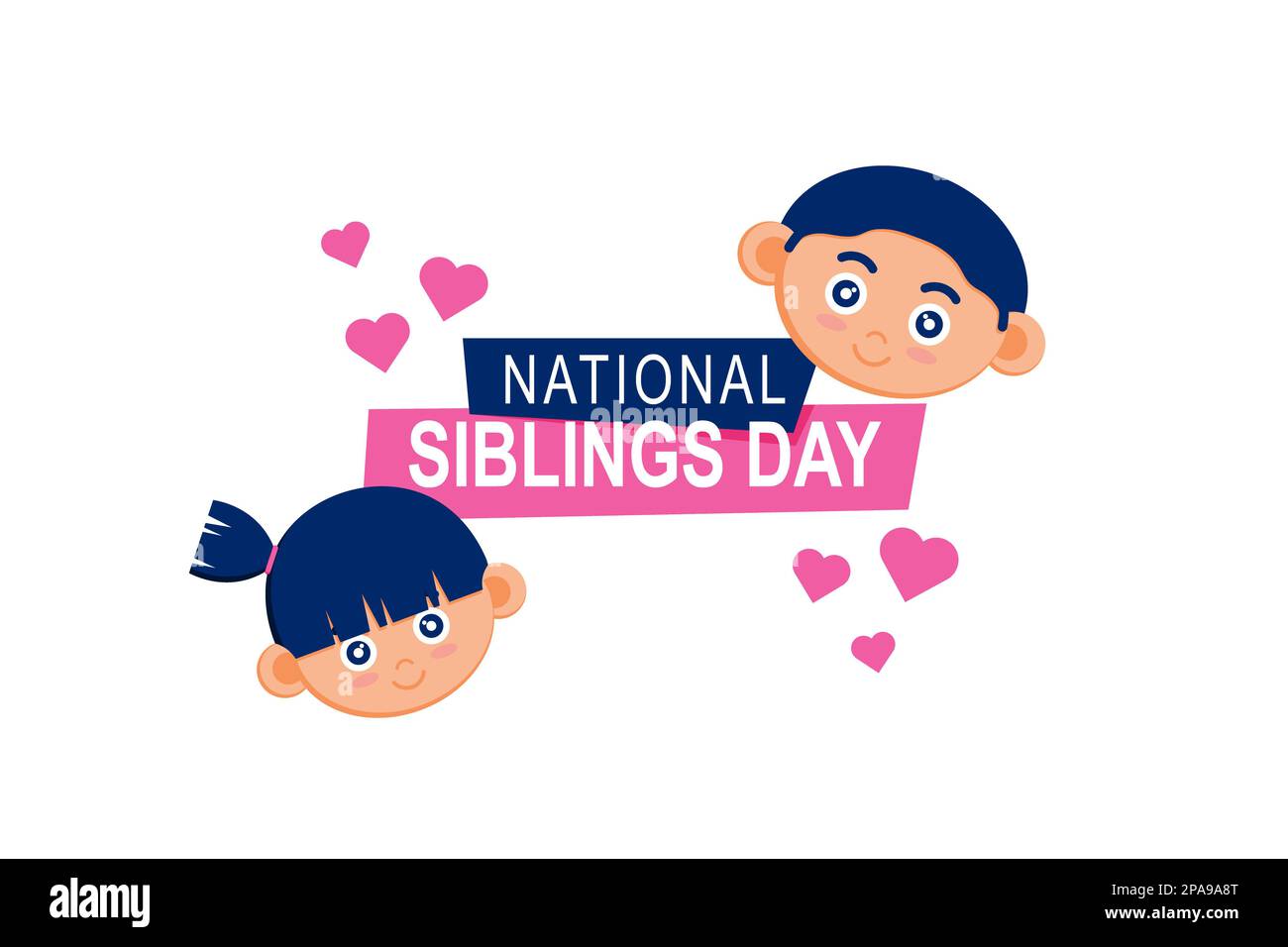 National Siblings Day background. Vector illustration background Stock