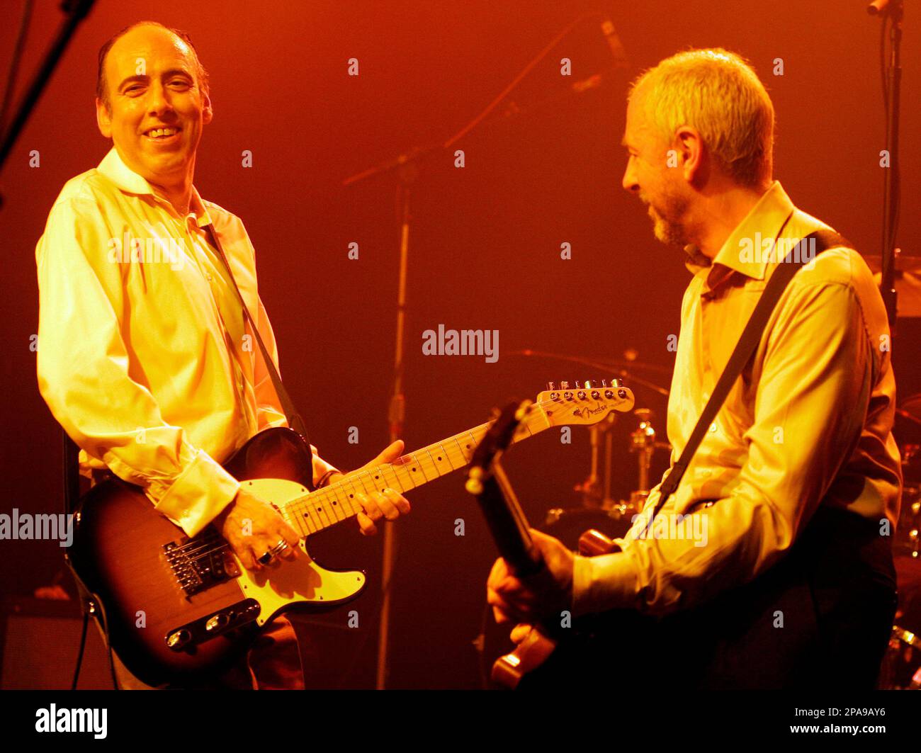 Mick Jones, left, and Tony James of the band Carbon/Silicon perform at Irving Plaza in New York