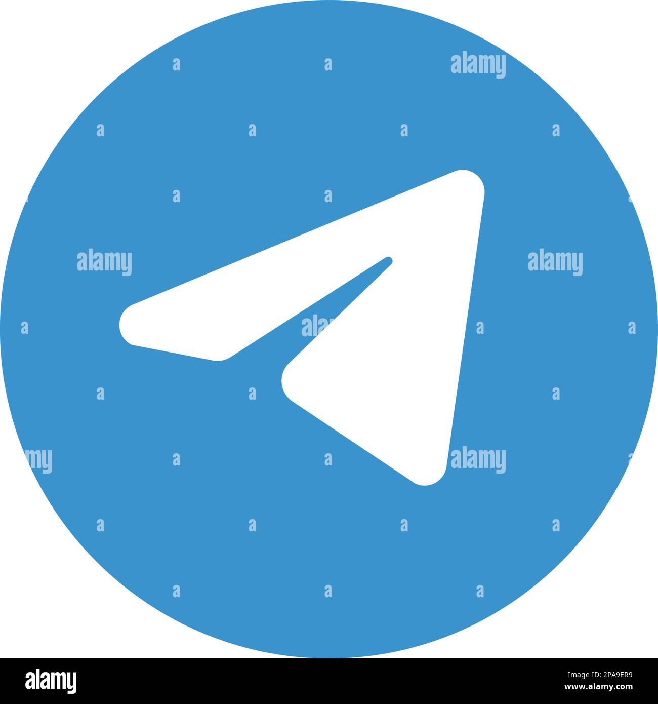 Telegram logo messenger icon. Realistic social media logotype. Telegram