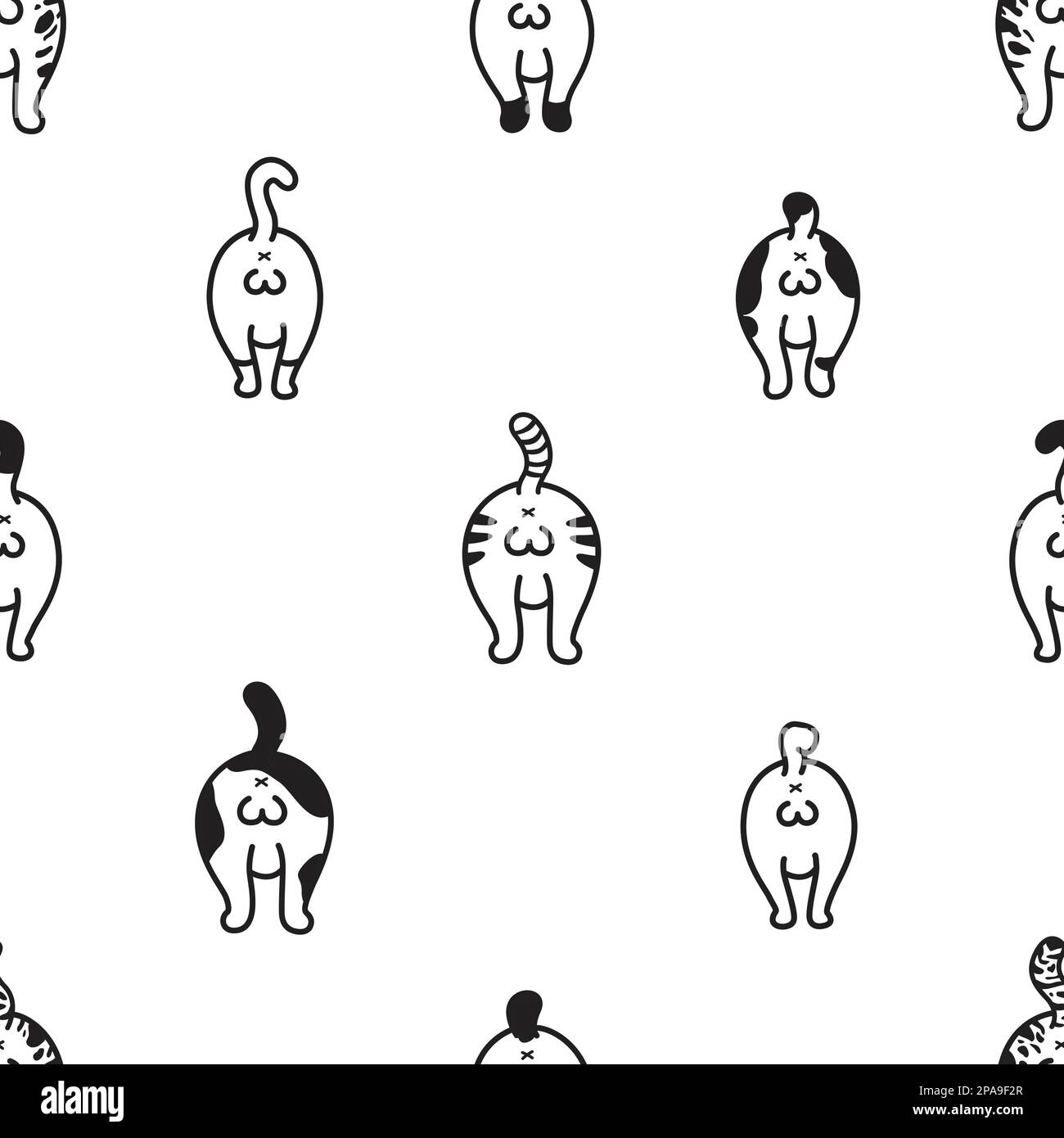 Cat Breed Ball of cat Seamless Pattern vector kitten isolated wallpaper ...