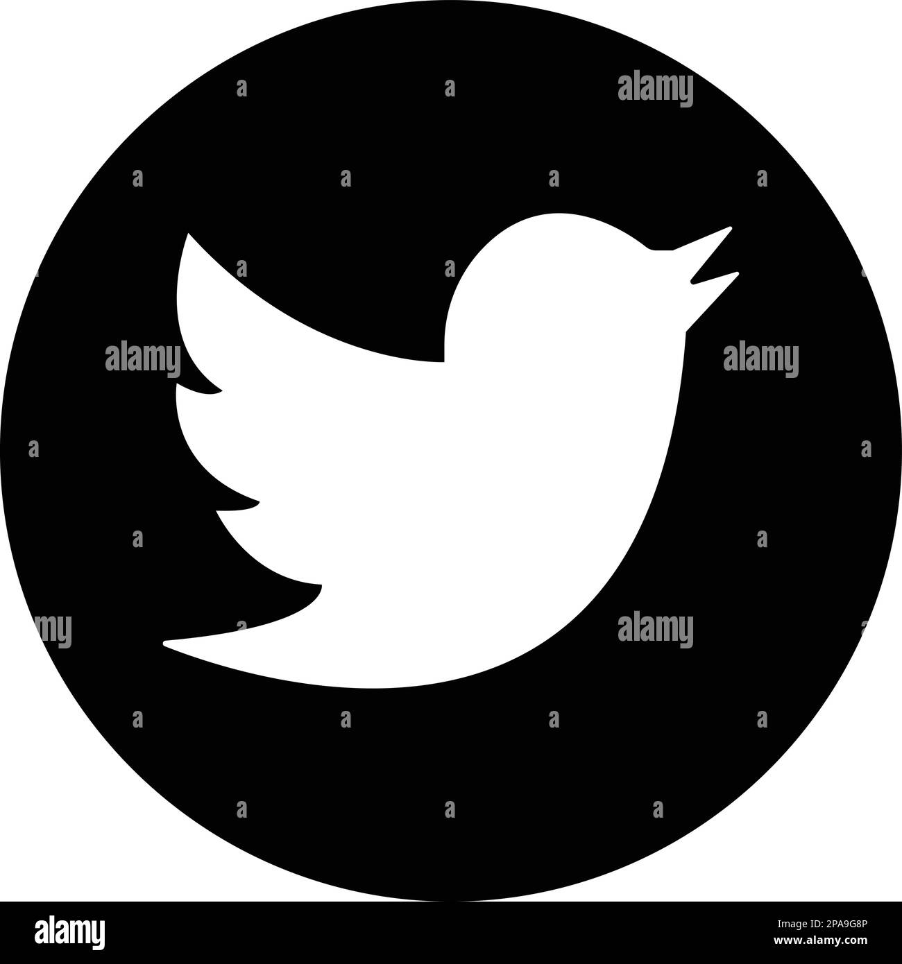 Twitter Bird logo. Realistic social media icon logotype. Twitter - popular social media button icon, instant messenger Stock Vector