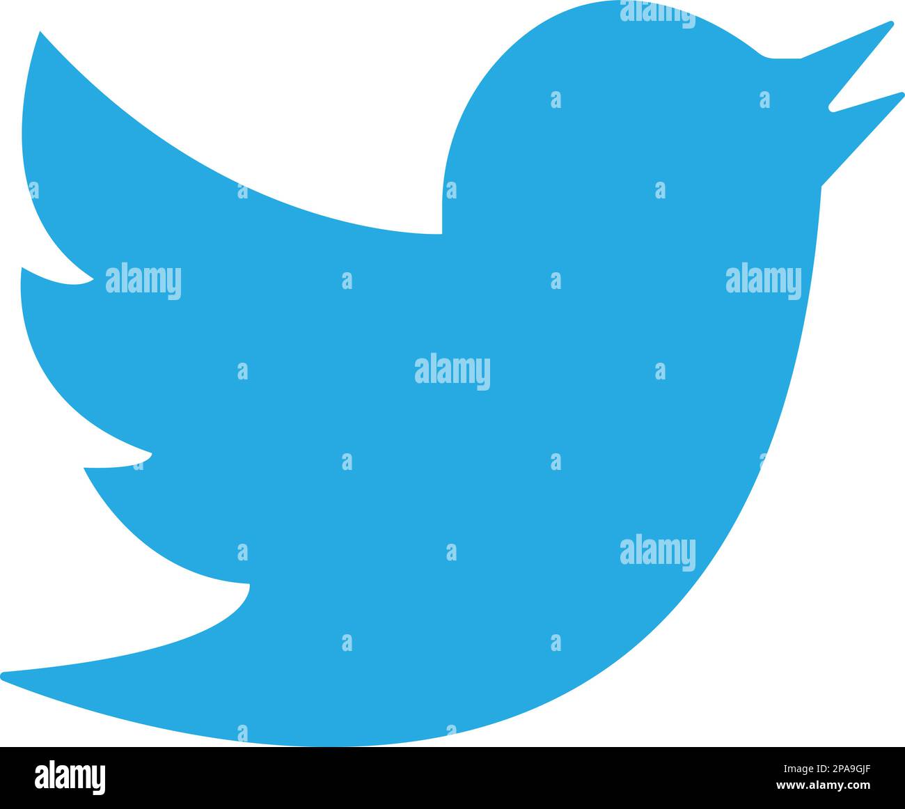 Twitter Bird logo. Realistic social media icon logotype. Twitter - popular social media button icon, instant messenger Stock Vector