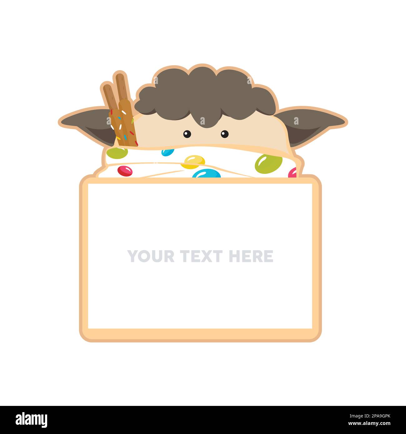 Sheep vector note paper candy illustration cartoon message speech ...