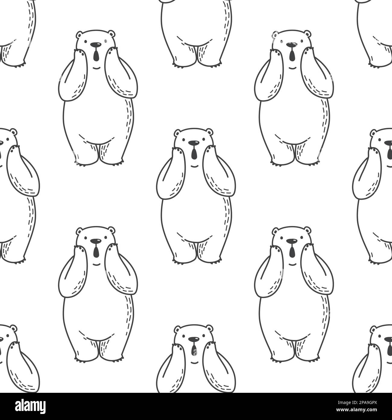bear seamless vector polar bear pattern wallpaper isolated background Stock Vector