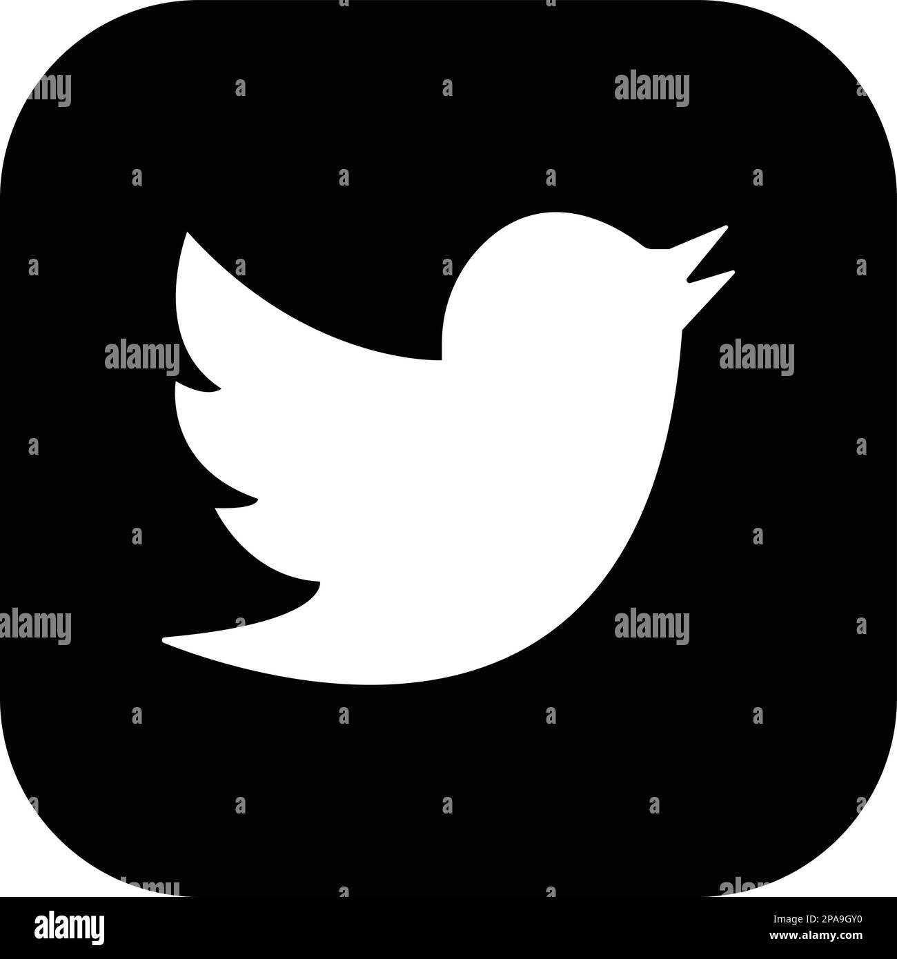 Twitter Bird logo. Realistic social media icon logotype. Twitter - popular social media button icon, instant messenger Stock Vector