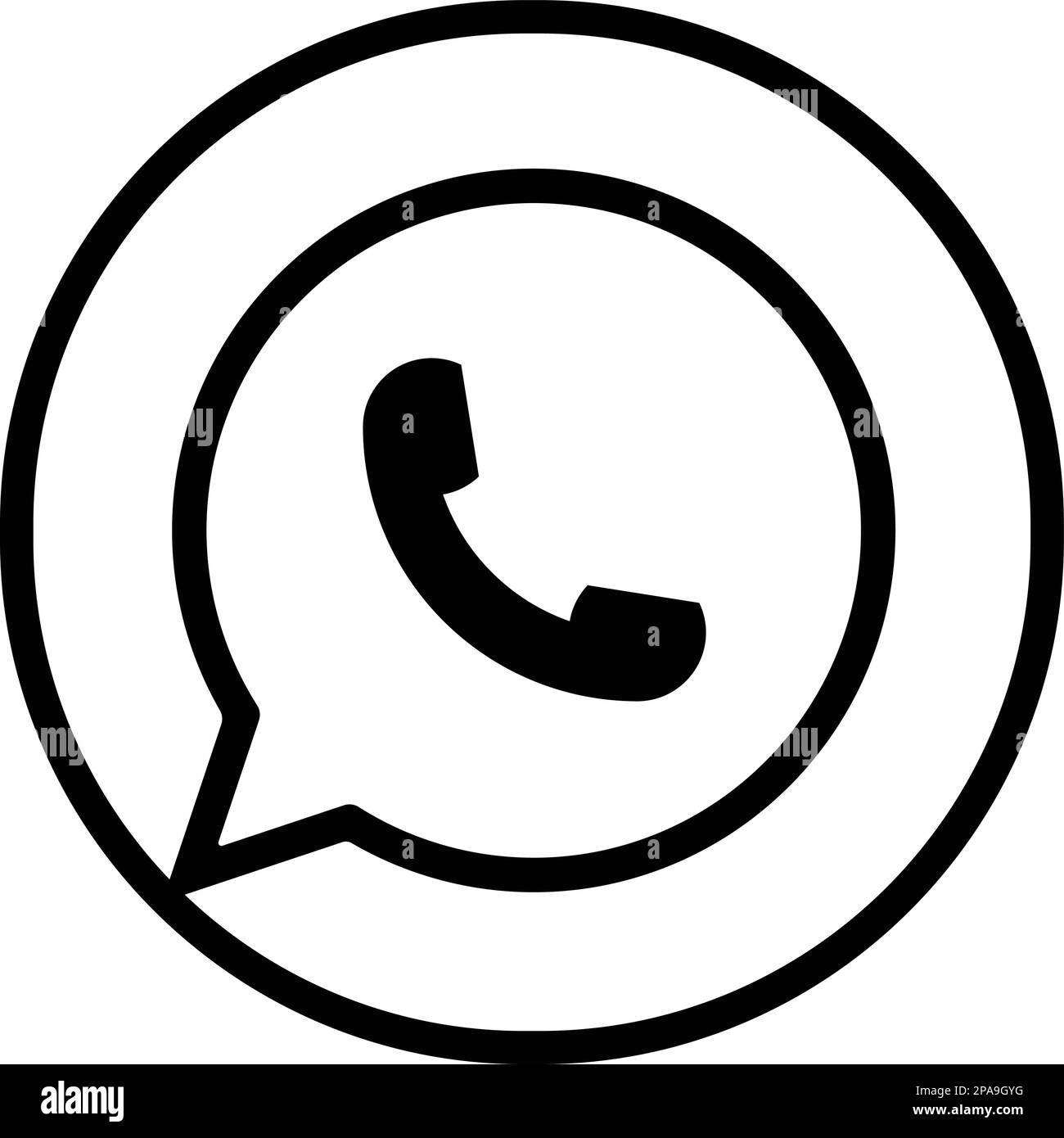 WhatsApp logo messenger icon. Realistic social media logotype. whats app button on transparent background. Stock Vector