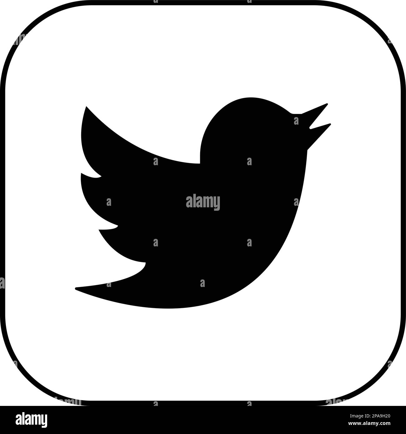 Twitter Bird logo. Realistic social media icon logotype. Twitter - popular social media button icon, instant messenger Stock Vector