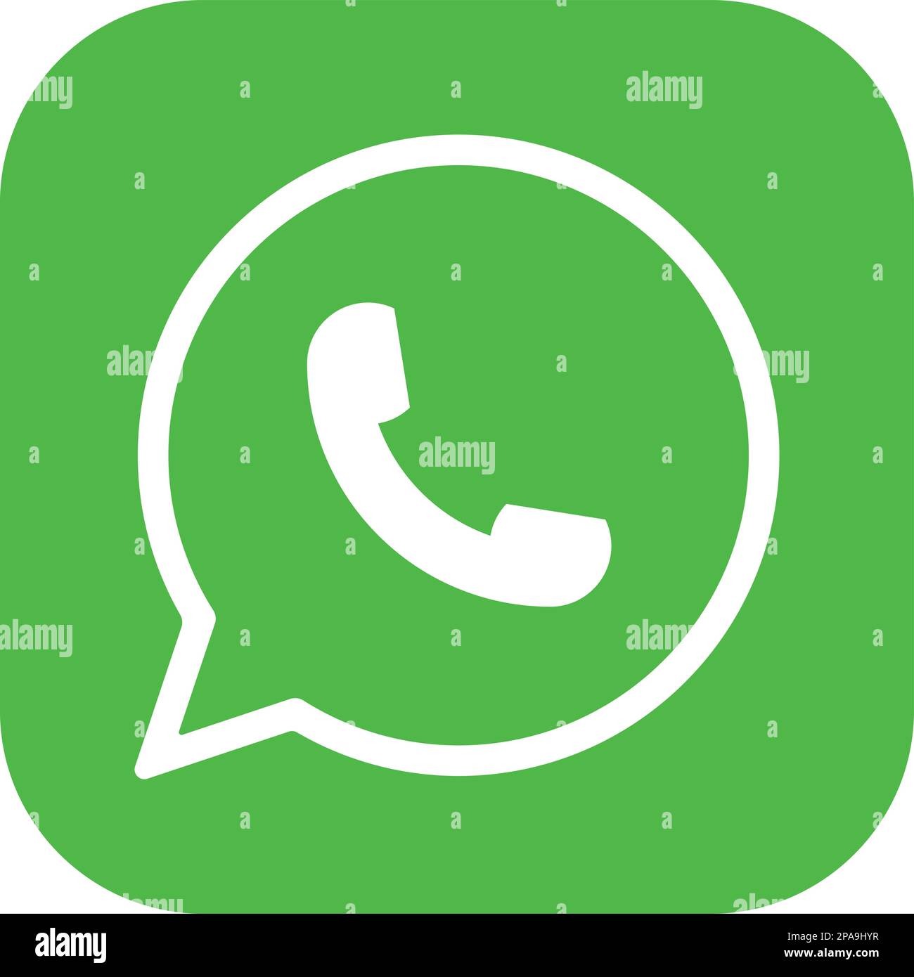 WhatsApp logo messenger icon. Realistic social media logotype. whats app button on transparent background. Stock Vector