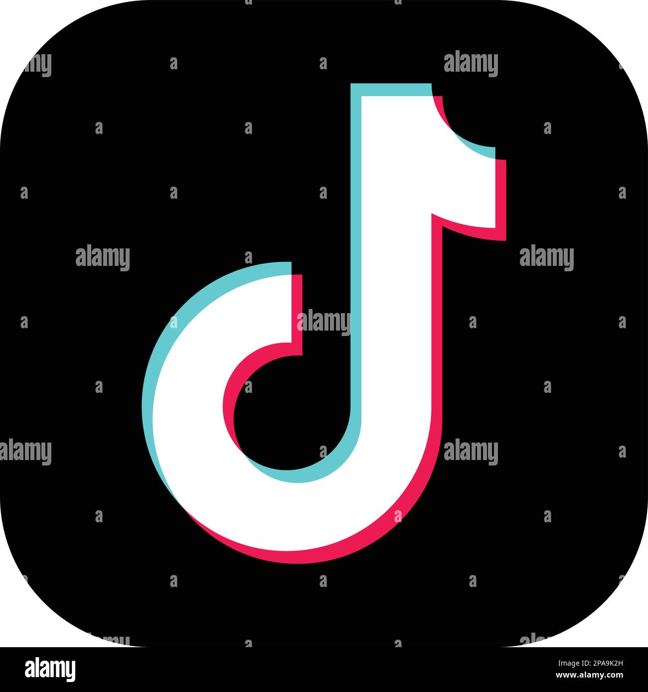 Tiktok logo Realistic social media icon logotype Tik Tok flat Icon