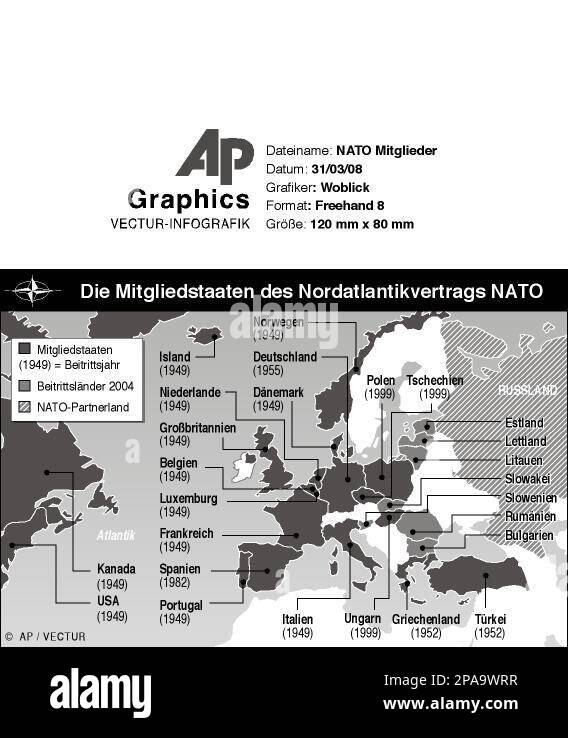 GRA2 GRAFIK NATO MITGLIEDER - Karte mit Einfaerbung der NATO ...