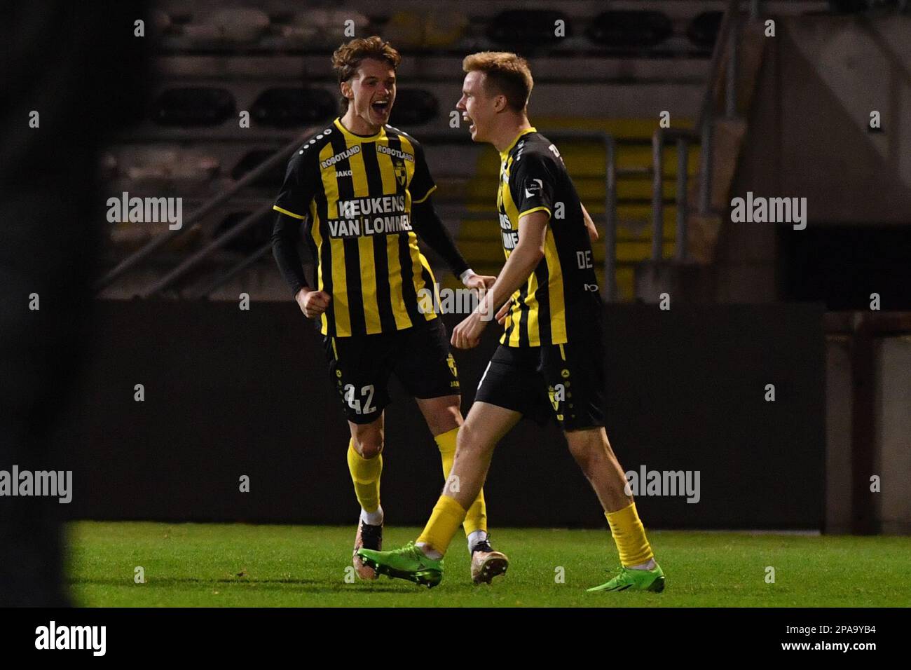 RSCA Futures' Mohamed Bouchouari and Beveren's Kevin Hoggas fight for the  ball during a soccer match, Stock Photo, Picture And Rights Managed  Image. Pic. VPM-41254264