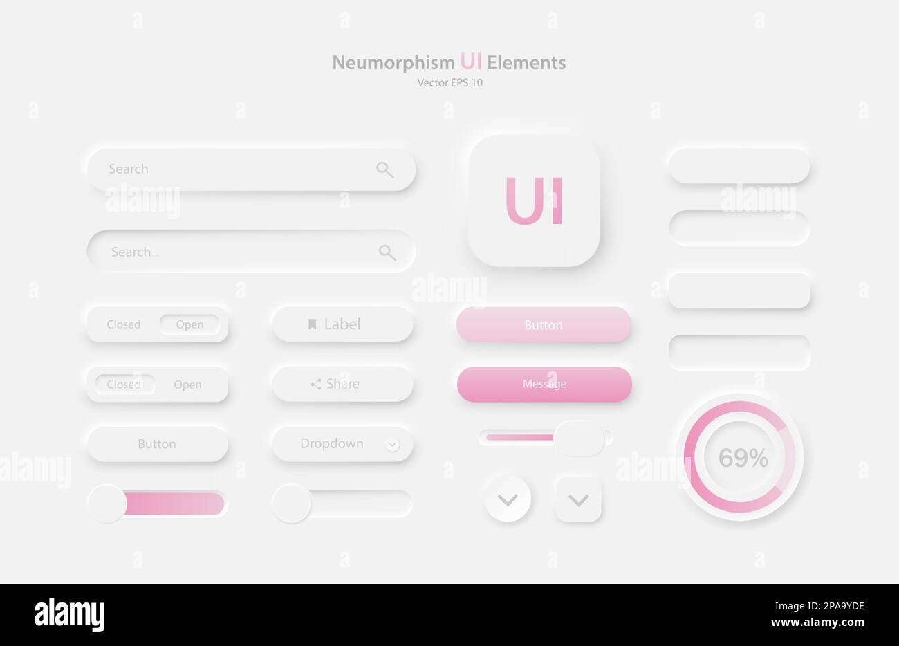 Collection of user interface elements for a mobile application. Stock Vector