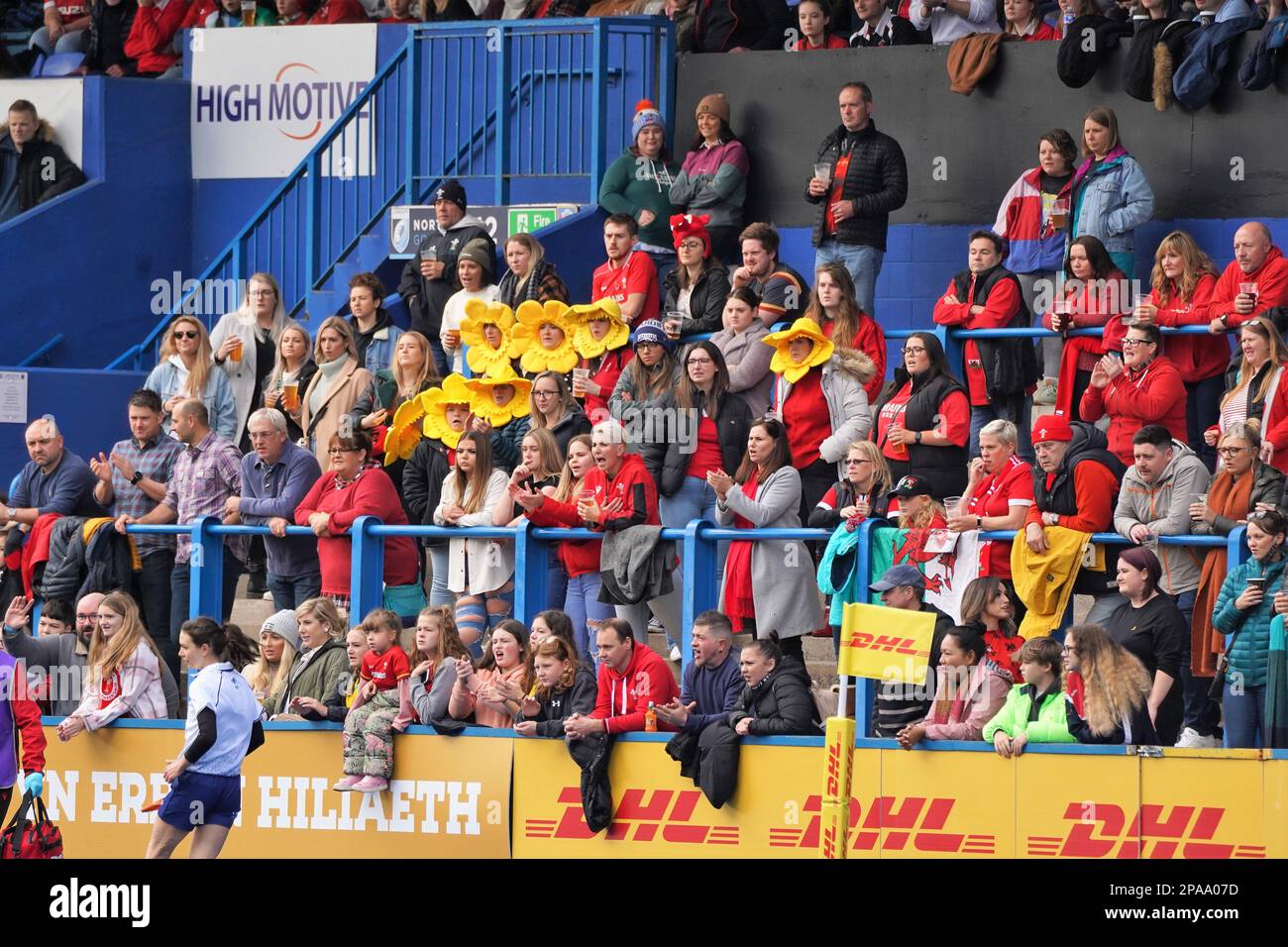 Rugby supporters at Cardiff Arms Park, Wales Stock Photo Alamy