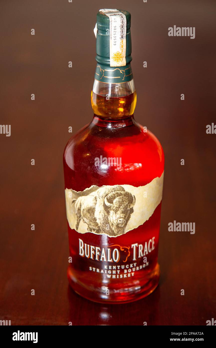 Buffalo Trace Whiskey straight bourbon Kentucky. Stock Photo