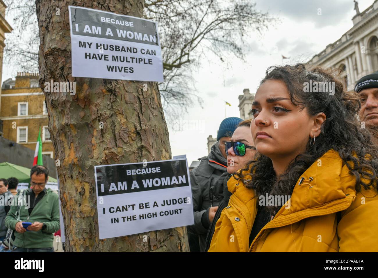 Downing street, London, UK. 11th March 2023. Iranian continues protest against the Mullah. Ukrainian also join to support each other Freedom and Women.Life.Freedom in Iran. Credit: See Li/Picture Capital/Alamy Live News Stock Photo