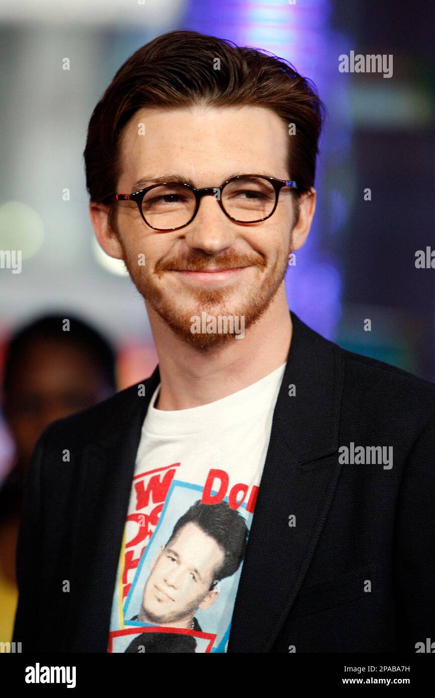 Actor Drake Bell appears onstage during MTV's "Total Request Live" at the  MTV Times Square Studios Tuesday, March 18, 2008 in New York. Bell is  featured in the new film "Superhero Movie"