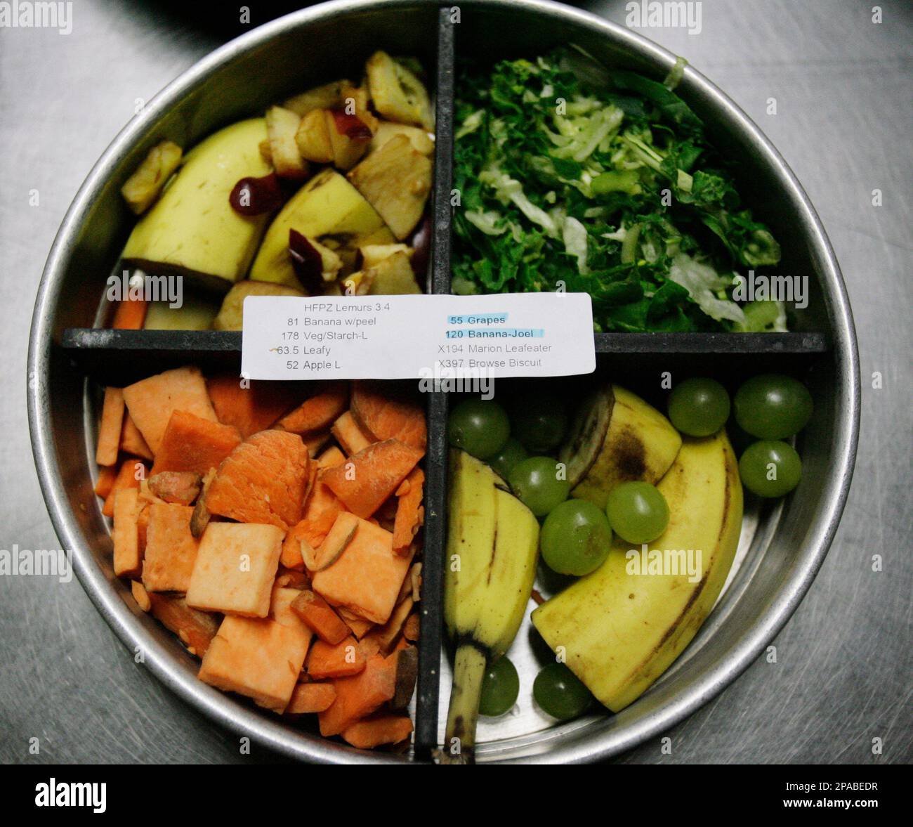 A selection of nutritional food items lemurs is seen in the kitchen at