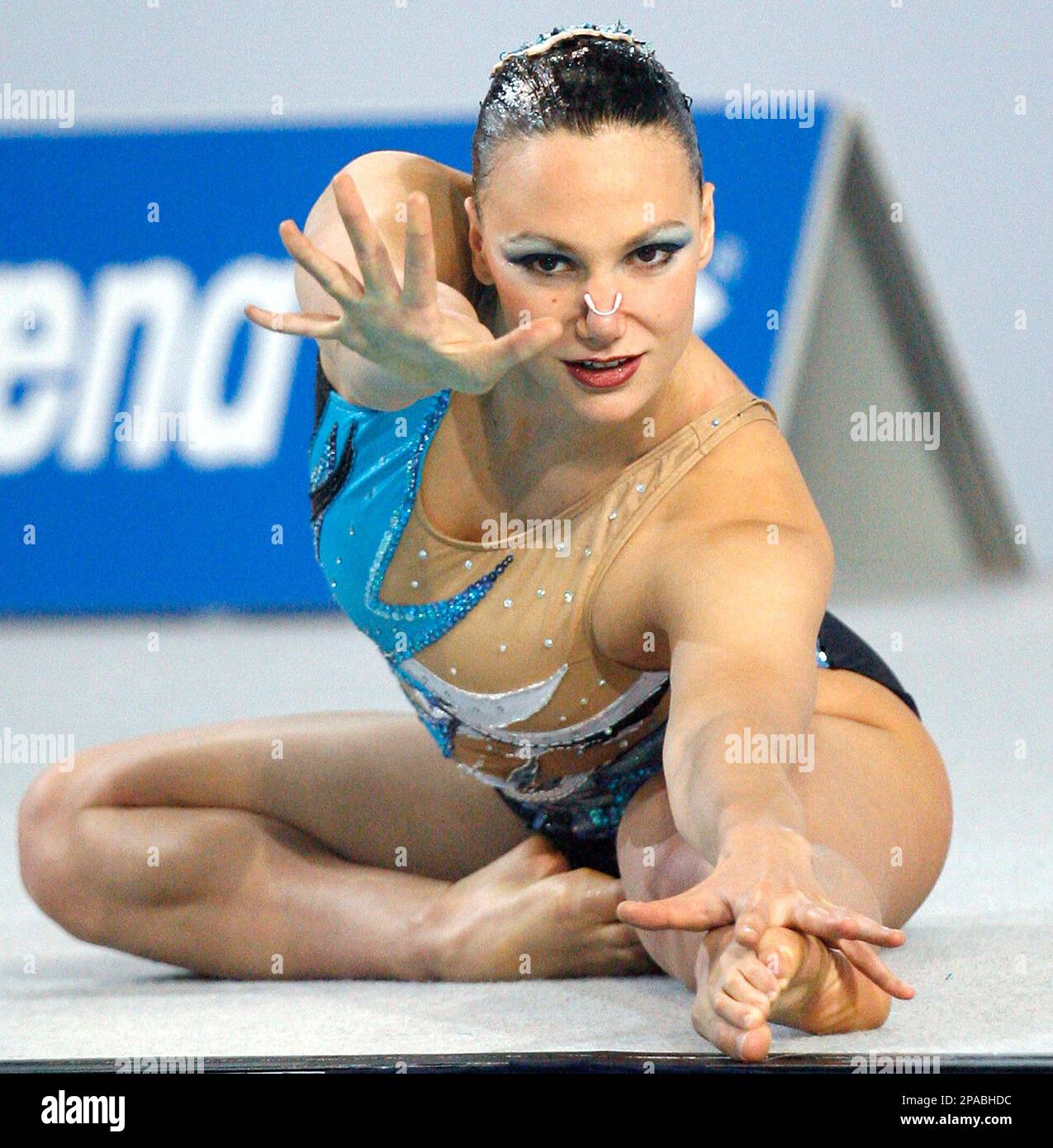 Beatrice Adelizzi from Italy performs during the Syncro Solo Free