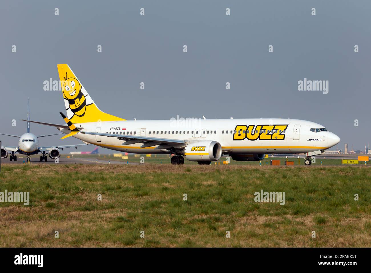 Bergamo, Italy. 04th Mar, 2023. A Buzz Boeing 737-8-200 MAX taxiing at Milan Bergamo Orio al Serio airport. Buzz is a Polish airline headquartered in Warsaw. Formerly called Ryanair Sun, it is a subsidiary of the Irish airline company Ryanair Holdings and a sister airline to Ryanair, Ryanair UK, Malta Air and Lauda Europe (Photo by Fabrizio Gandolfo/SOPA Images/Sipa USA) Credit: Sipa USA/Alamy Live News Stock Photo