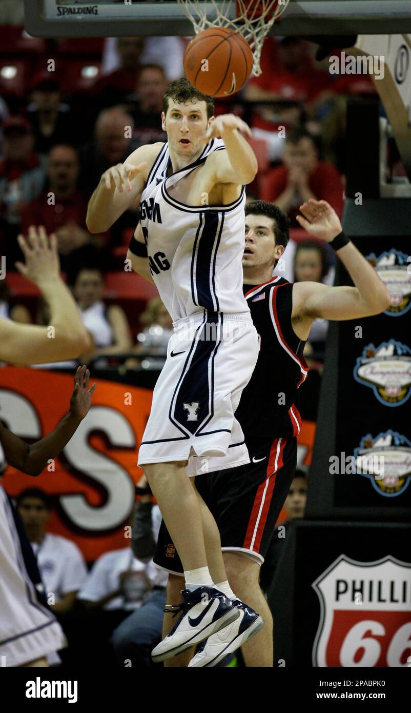 BYU's Trent Plaisted passes the ball during a game against San Diego