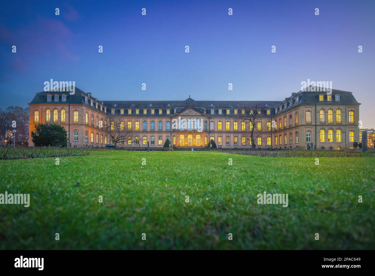 Neues Schloss (New Palace) at sunset - Stuttgart, Germany Stock Photo
