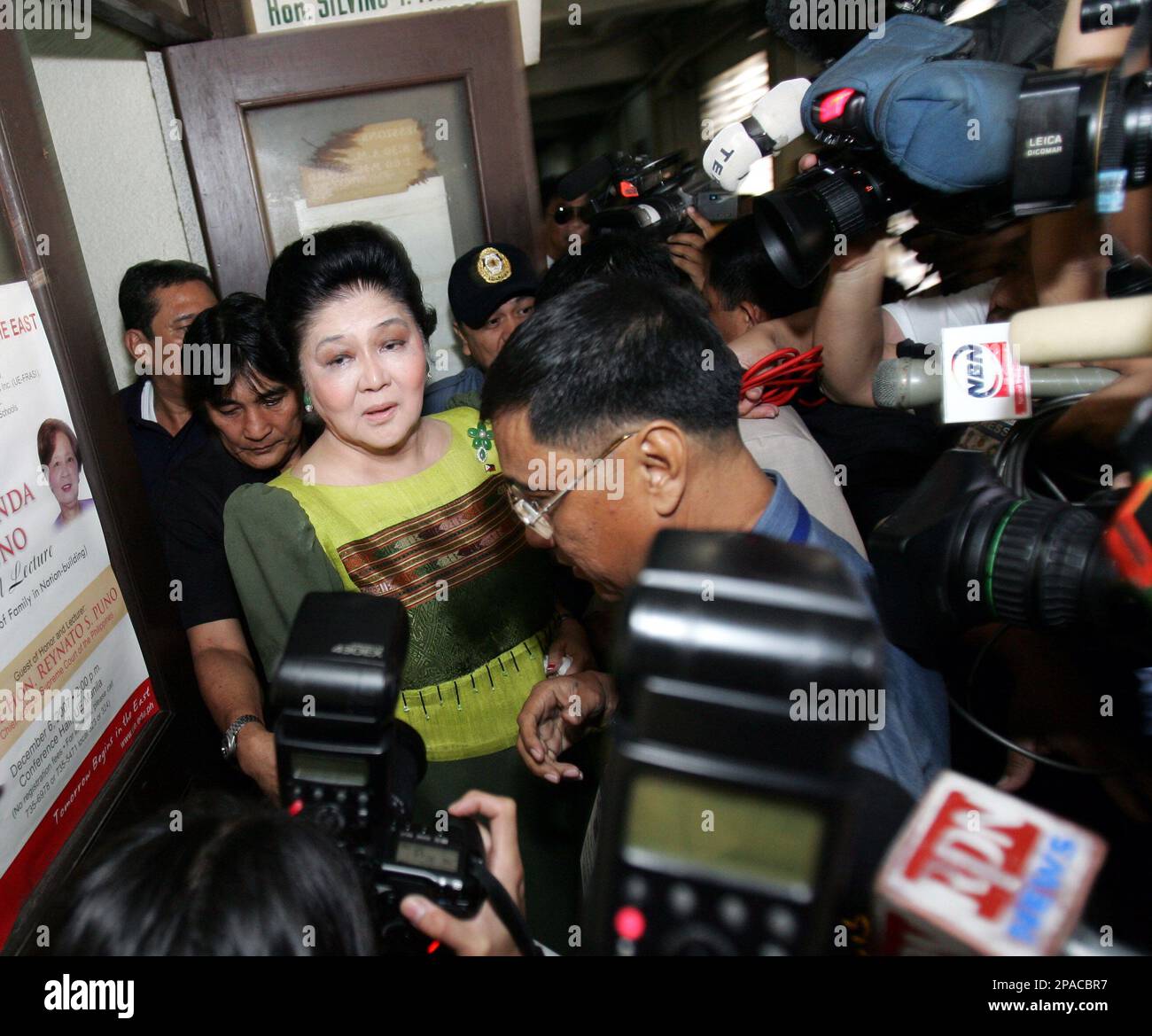 Former Philippine First Lady Imelda Marcos leaves a Manila trial court