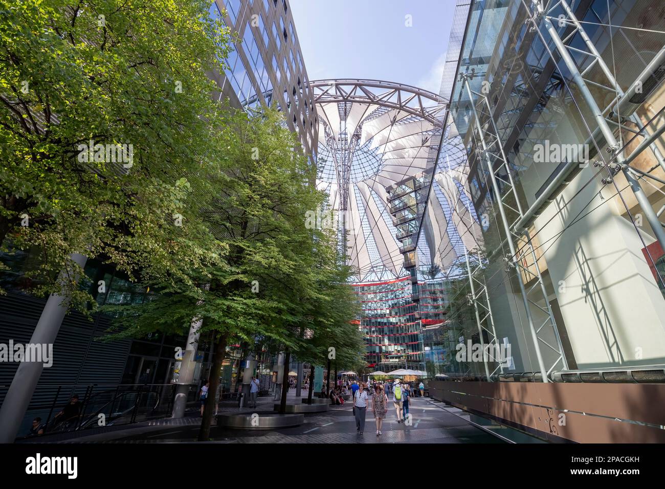 The modern architecture of the Sony Center in Berlin Stock Photo