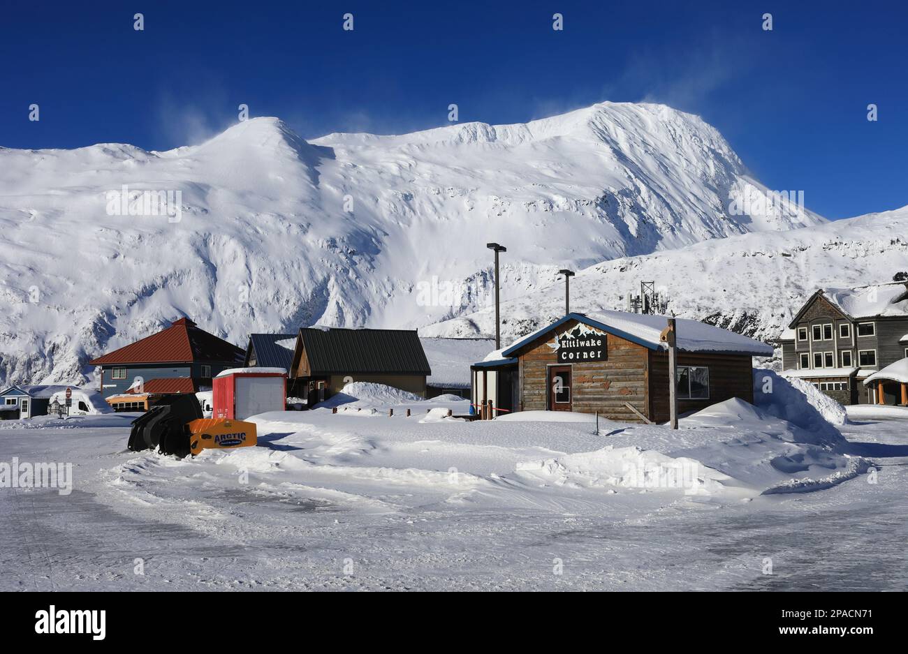 Whittier under snow Stock Photo Alamy