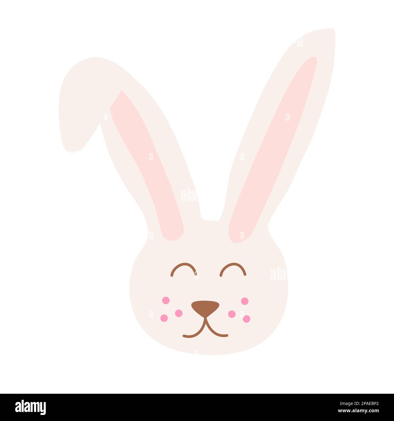 Head of hand drawn cute bunny, children print design rabbit, vector illustration Stock Vector